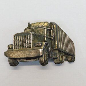 Great American Buckle Company Semi Truck Belt Buckle #240 Vintage 1980 4" long